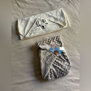 Fuzzy Infant Baby Blankets (2pc)